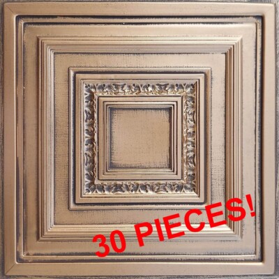GRID SYSTEM, Pop In, PVC 24x 24, Ceiling Tiles ANTYX Bronze Brown, 30 PIECES