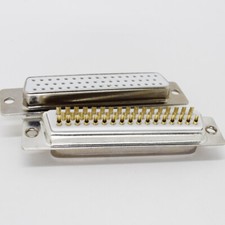 100pcs Gold Pin 50pin 3 Row D-Sub Female Socket Solder Chassis Connector RS232