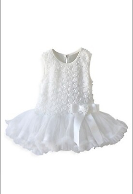 Olivia Rose Dress Girl 6-12 Month Rose Tutu Layer Tier Tulle Ruffle Bow Party
