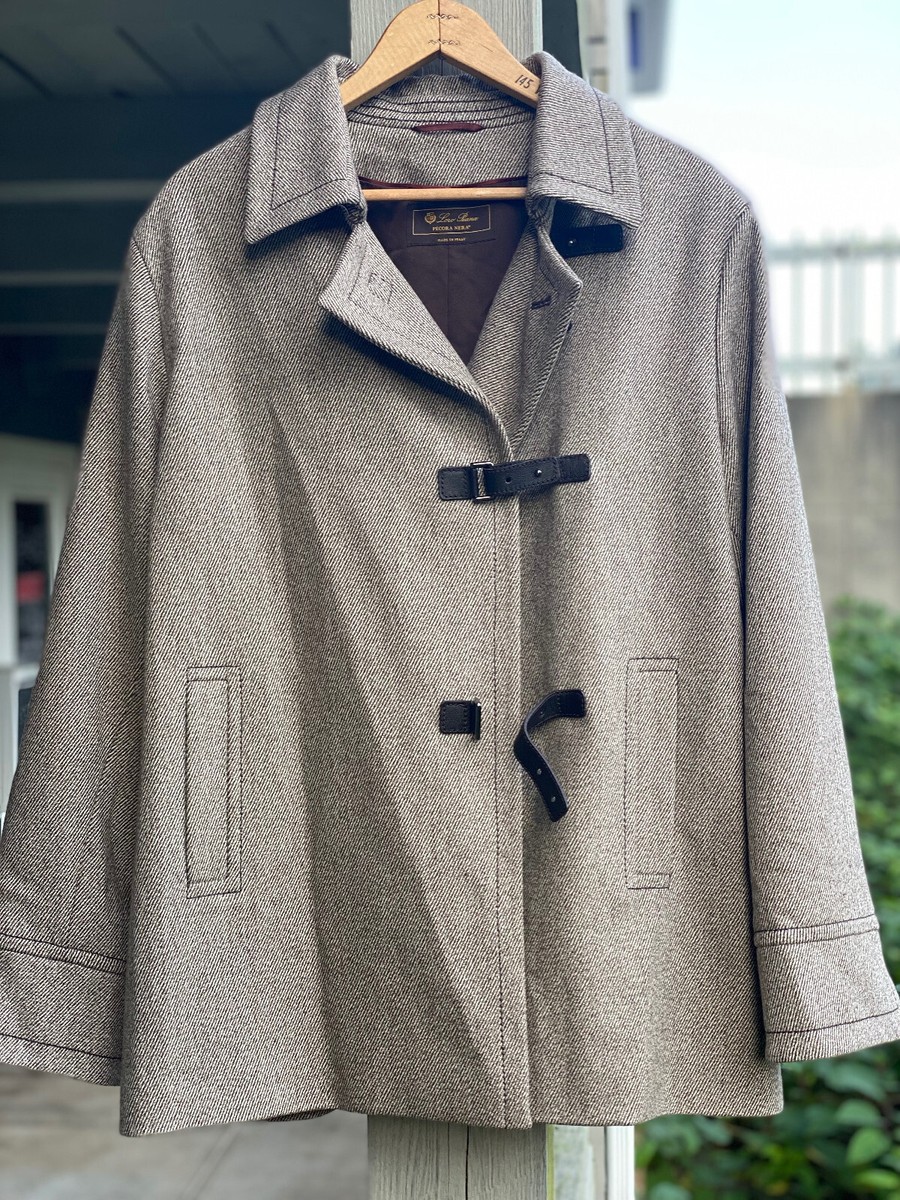 Women's Loro Piana Italy Pecora Nera Merino Wool Twill Coat