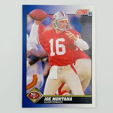 Joe Montana 1991 Score Football Card #1 San Francisco 49ers Trading Vintage