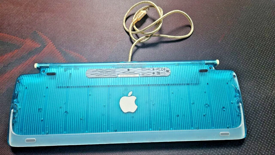 Apple USB tastiera QZERTY Modello M2452 anni 1999 blu Vintage FUNZIONANTE - Immagine 4 di 4