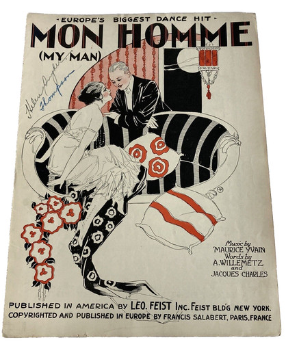 Mon Homme (My Man) by Yvain, Metz & Charles French & English 1920 Sheet Music