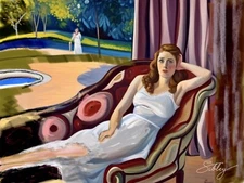 8x10 Original Art Print Signed Limited Edition “Reclining Woman” On Canvas Board