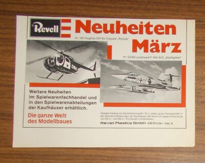 Seltene Werbung REVELL H-161 Hughes OH-6J Cayuse H-2239 Lockheed F-104 G/S 1978