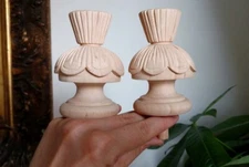 2 wooden finials to grandfather clock Herschede model 250