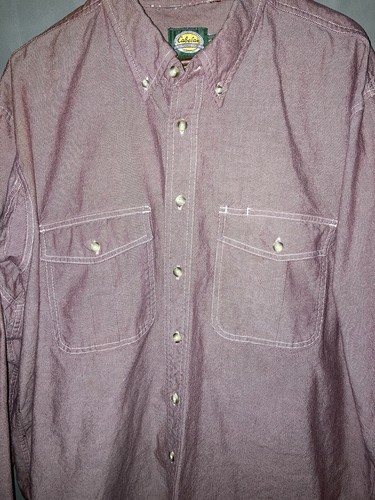 Cabelas Button Down Mens XL Tall Heavyweight Dress Shirt 100% Cotton Pockets - Picture 3 of 11