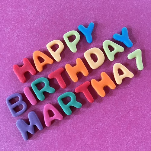 LETTERE LUMINOSE 2 CM COMMESTIBILI NUMERI glassa decorazione cupcake compleanno TOPPER TORTA - Foto 3 di 34