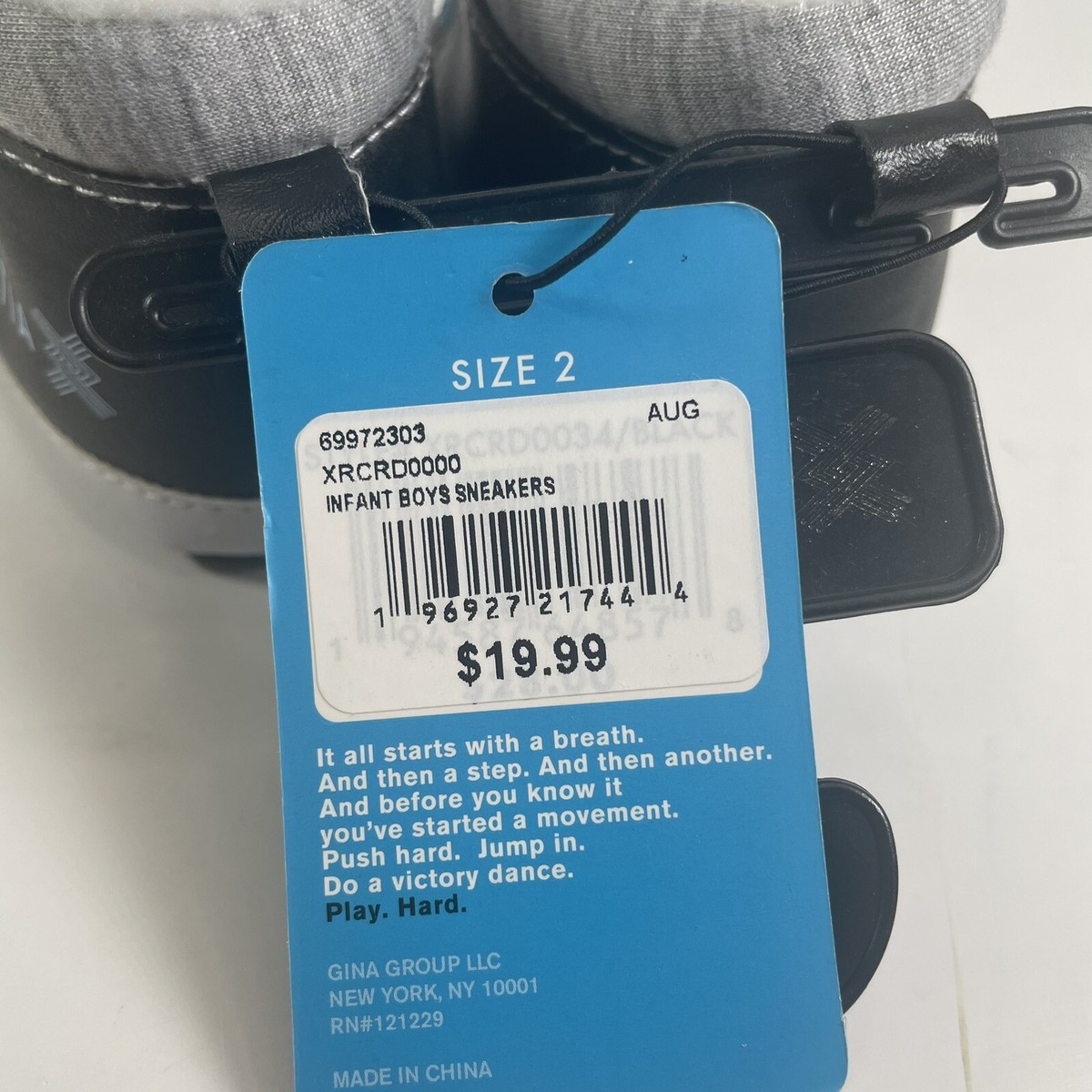 XERITA NWT Black Crib Shoes Sz 2 Infant Boys Casual Fuzzy | eBay