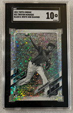2021 Topps Chrome Triston McKenzie RC #21 Black & White Mini-Diamond SP SGC 10