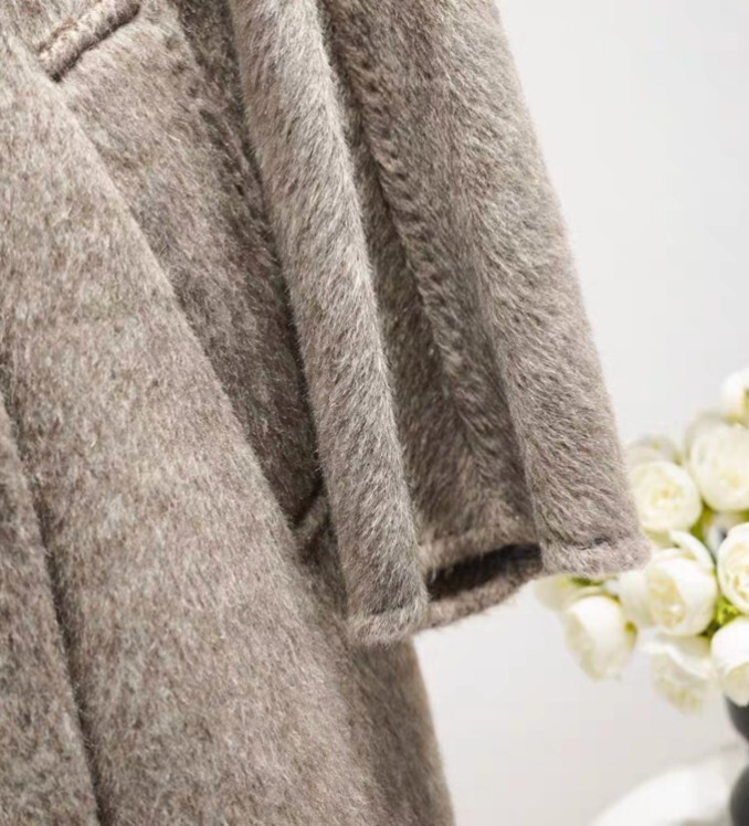 Handmade Luxury Alpaca Wool Blend With Mulberry Silk Long Coat image 7