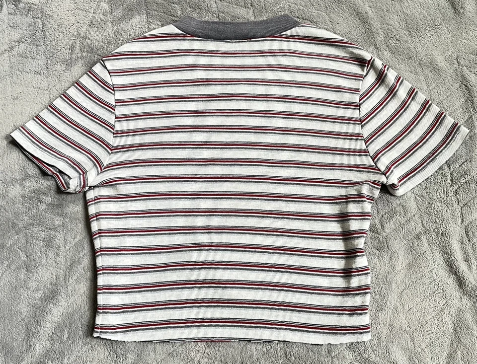 Camiseta Vintage Hang Ten Rayas Cuello en V Surfista Patín Playa Niños Talla Grande Juvenil Foto 3 de 4