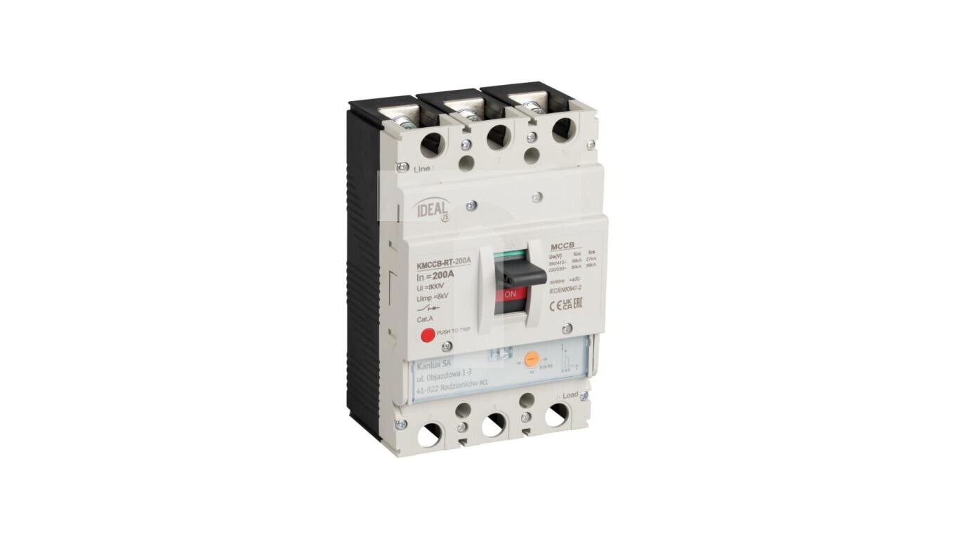 Molded case circuit breaker KMCCB-RT-200A-3P (0.8-0.9-1xIn) 36kA(380/415V /T2UK
