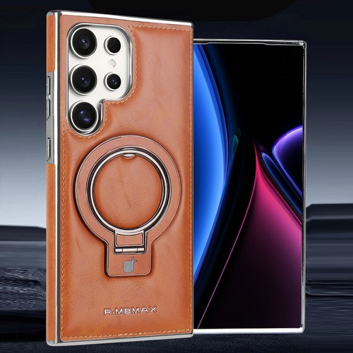 Für Samsung Galaxy S24 S23 Ultra Plus Leder Ring Ständer TPU Magnet Case Hülle - Bild 11 von 26