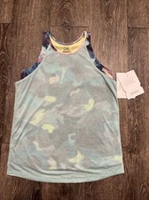 NWT Athleta Girl 12 L perfect pair tank blue 39 Gym Workout Run