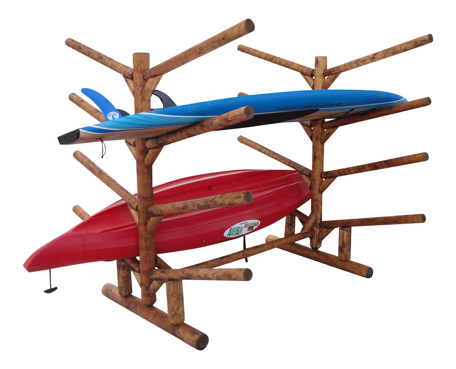 Log Kayak Rack 8-place Kayak/SUP Log Rack  Unfinished By Hitch Exclusives