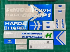 Haro group 1 rs3 gray and blue bmx sticker decals