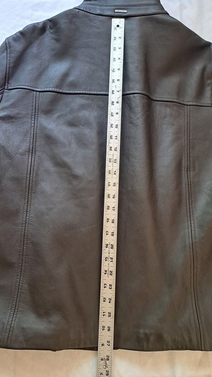 Vintage Y2K Calvin Klein Leather Jacket Men's Size L Brown Vintage Y2K Calvin Klein Leather Jacket Men's Size L Brown