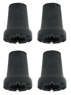 Walking Stick Rubber Tips - 4pcs Shock Absorbing 19mm (3/4") Ferrules Cane Feet