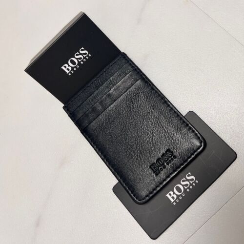 New Hugo Boss Original Leather Credit Cardholder Black - Afbeelding 1 van 6