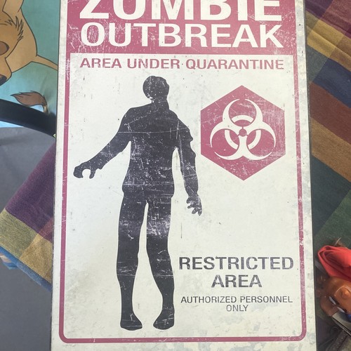 Zombie Outbreak Metal Sign - Picture 3 of 7