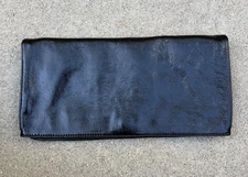 HOBO INTERNATIONAL Patent Leather Envelope Wallet Clutch Black Bag Black