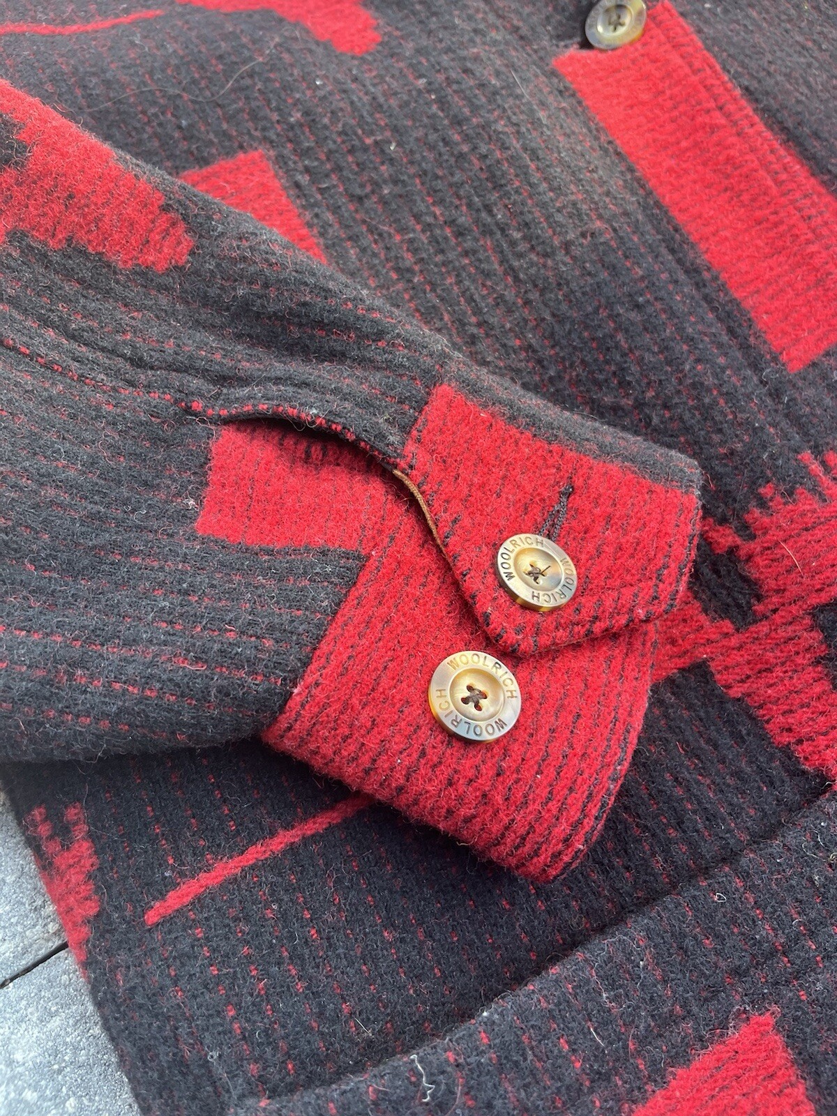 Woolrich Red Black Elk Buffalo Plaid Women Medium Trench Coat/jack Unique Heavy image 2