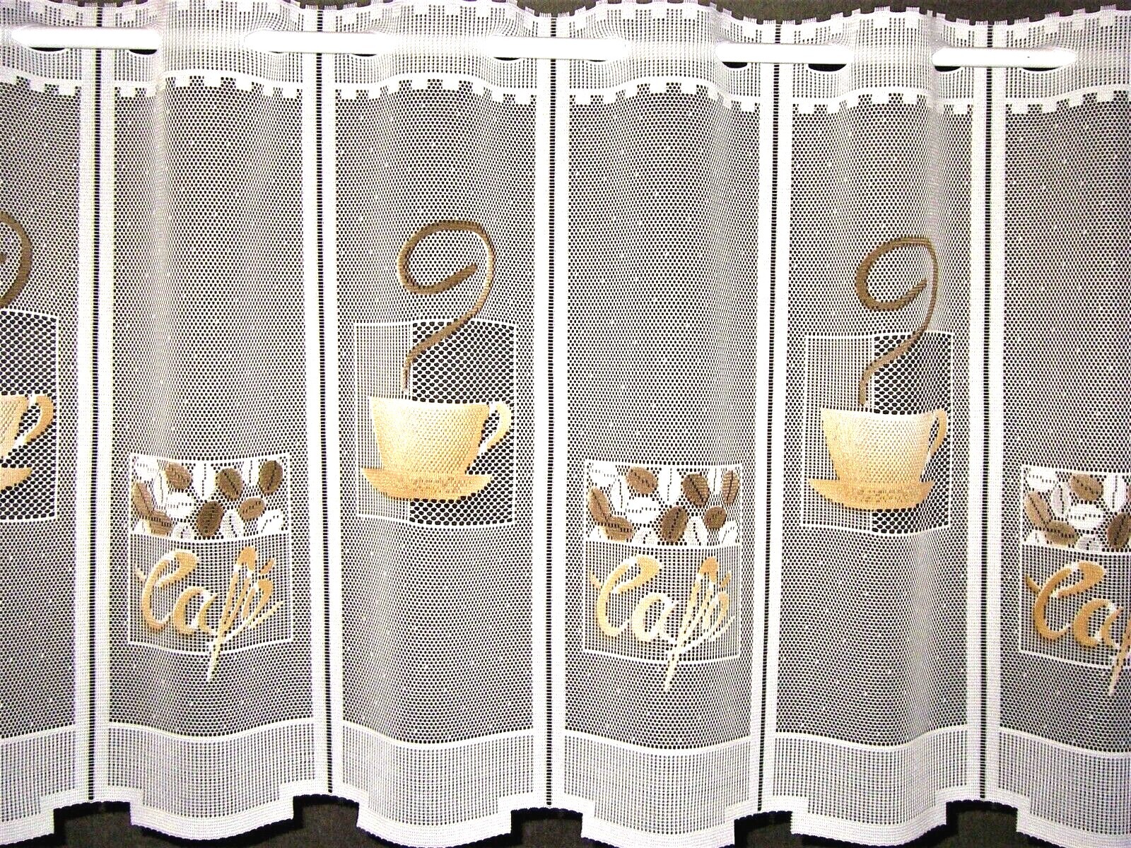 Kaffee Gardine Küchen-Scheibengardine Cafè Bistro Kaffee Bohne Tasse 13 Breiten