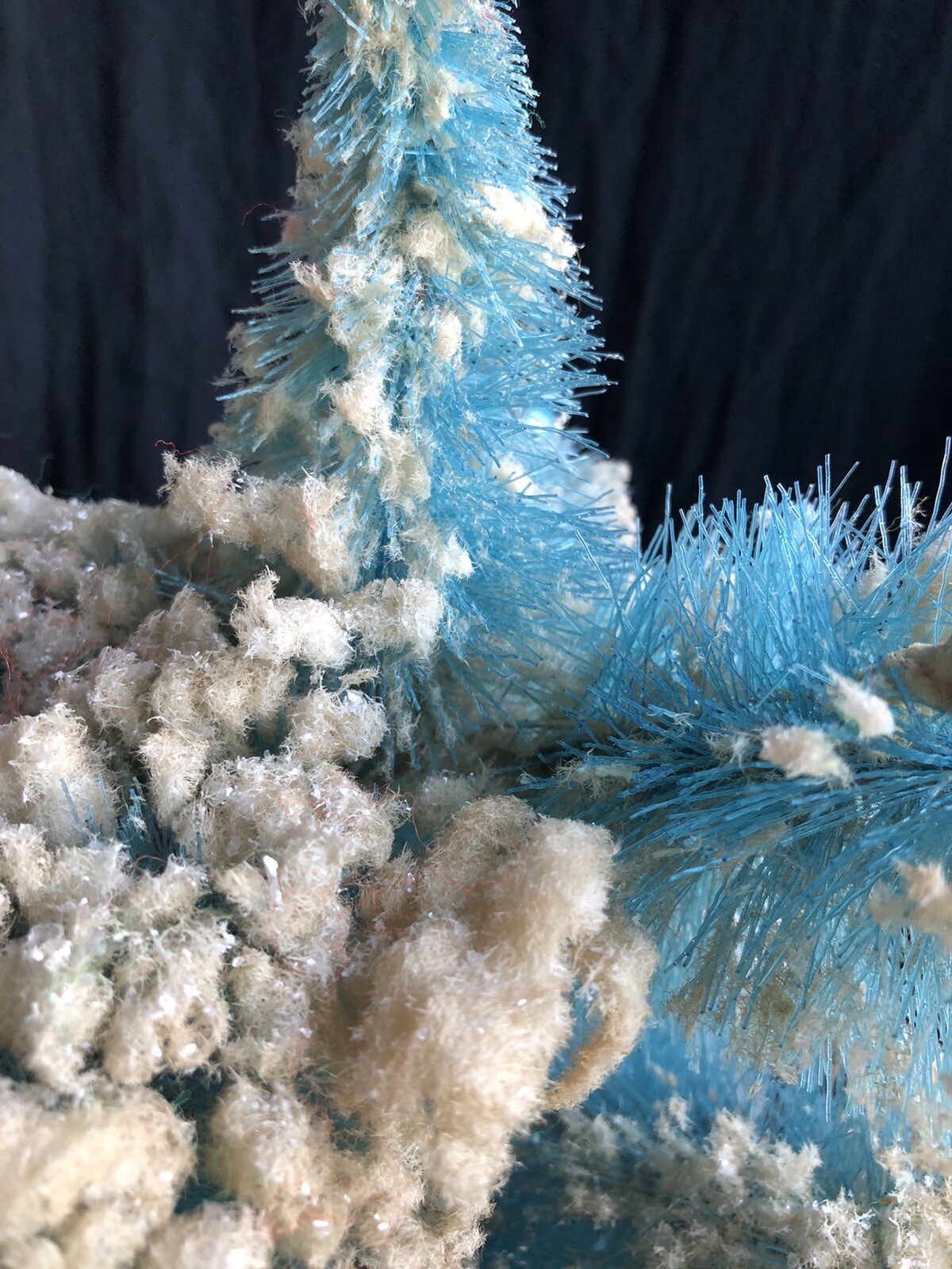 Vintage Consolidated Novelty Flocked Blue Bottle Brush Christmas Tree