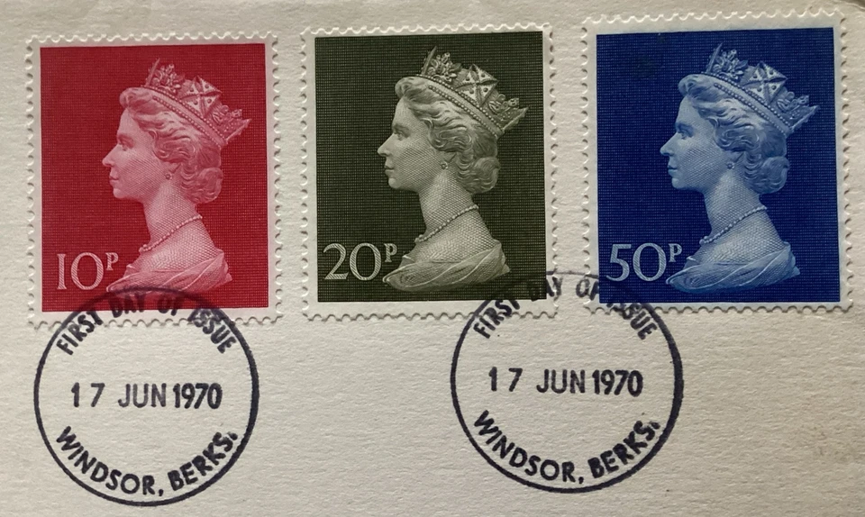 Máquina GB QEII 1970 de alto valor Thames Britannia en relieve FDC Windsor FDI Cat £15+ Foto 2 de 3