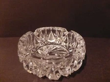 Vintage Heavy Crystal Ashtray, Pinwheel Design (ES)