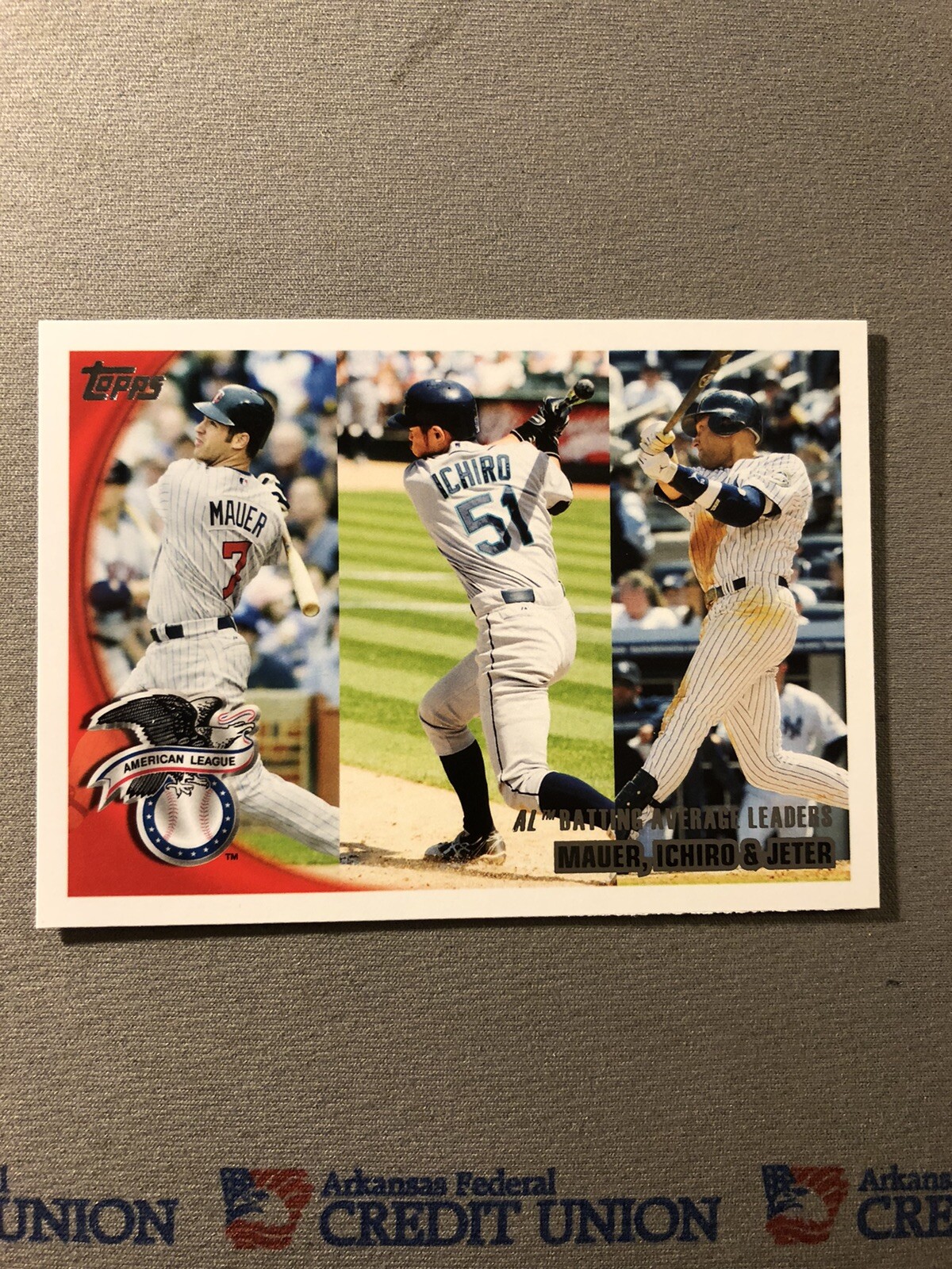AL Batting Average Leaders (Joe Mauer/Ichiro/Derek Jeter) 2010 Topps 8