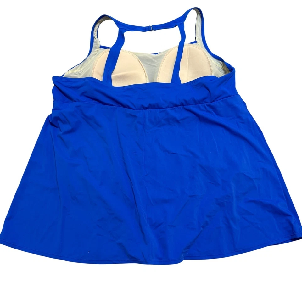 Conjunto de encubrimiento de vestido de baño Catherines talla grande 5X traje de baño azul playa piscina vacaciones Foto 3 de 4