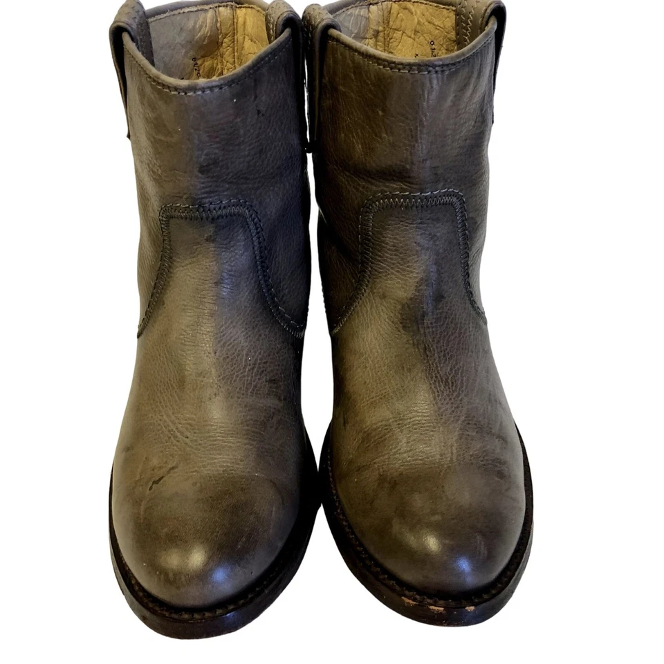 Frye $320 JAMIE STITCH Dama Gris Cuero Tirar al Tobillo Botas Cortas Zapatos 6.5 1/2 Foto 3 de 4