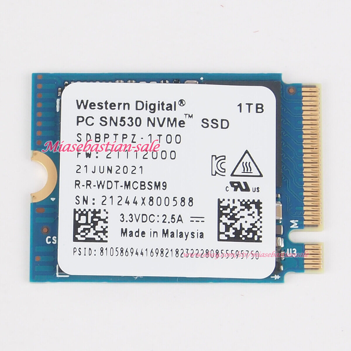Western Digital PC SN530 1TB SSD 99％ Western Digital PC SN530 1TB M.2 2230 NVMe Internal SSD (SDBPTPZ