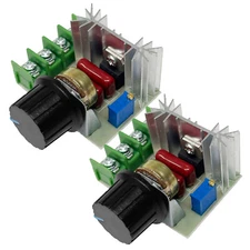 2PCS 2000W AC 110V 220V SCR Motor Speed Controller Regulator Dual Output Switch