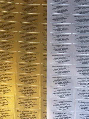 260 Custom Text Printed GOLD SILVER or WHITE Sticky Address Labels Stickers UK