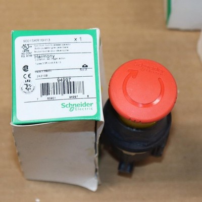 One Square D Harmony 30mm 9001SKR16H13 Emergency Stop Twist Release Pushbutton