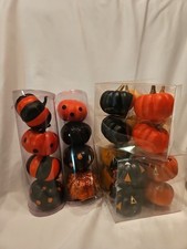 Halloween Lot Of 24 Small Funky Pumpkins Fall Decor Plastic