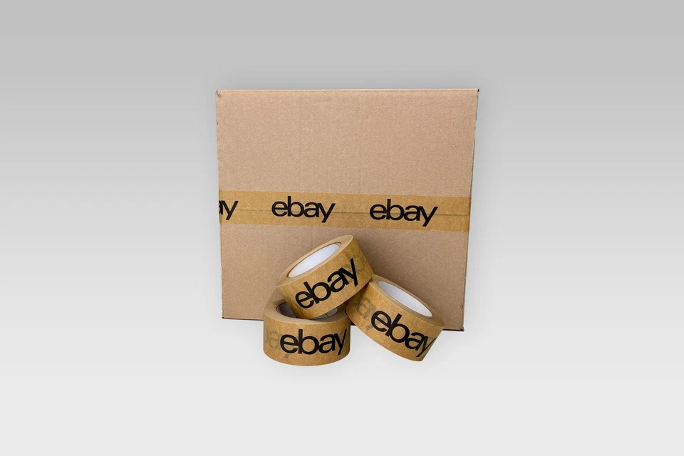 Klebeband  Papierklebeband 50 m x 50 mm eBay Logo ab 360 Rolle - Bild 3 von 4
