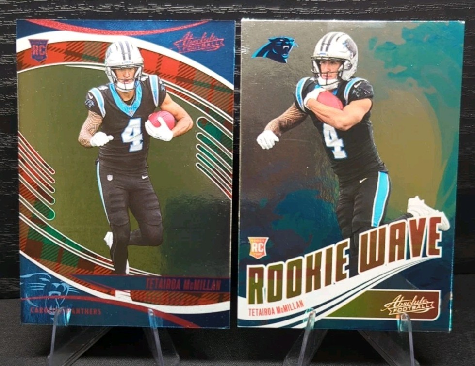 2025 Absolute Football Tetairoa McMillan Holiday Parallel w/Rookie Wave (RC)