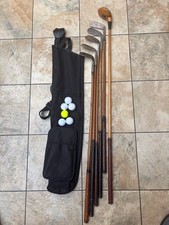 Player starter set Wood, irons, putter, bag, soft balls hickory shaft golf clubs