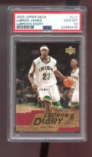 2003-04 Upper Deck #LJ1 Lebron James Diary ROOKIE RC PSA 10 Graded Card Lebron's. rookie card picture
