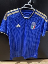 adidas Italy Azzurra Soccer Jersey Blue/Gold Men’s Size L Slim Fit NWOT