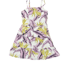 Loft Women's Size 2 A-Line Dress Purple Knee Length Casual Rayon Floral