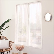 Paire de Voilages Droites "Sablé" 90x160cm Blanc