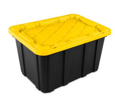 Sterilite 50659Y06 Industrial Tote, 27 gal, Snap-On, Yellow