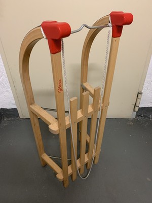 GLOCO Davoser Rodel Schlitten aus Buchenholz Holzschlitten Rodelschlitten 
