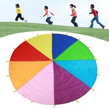 Kids Play Multi Color Rainbow Parachute Children Outdoor Game Exercise Deve AKSM