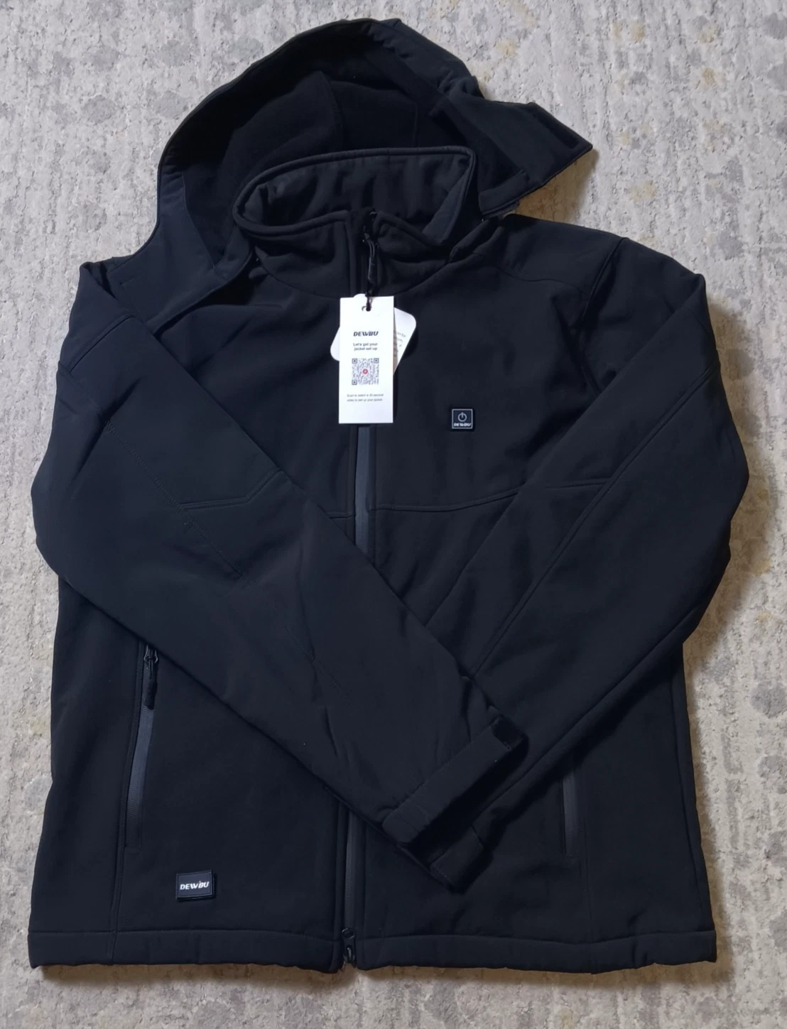 Dewbu Jacket Men's M Black Electric Heat Lined Hooded No Battery (bn)